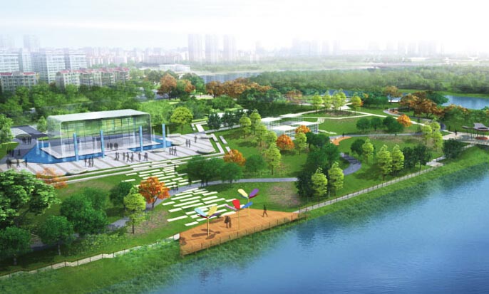 成都毗河湿地公园景观设计效果图